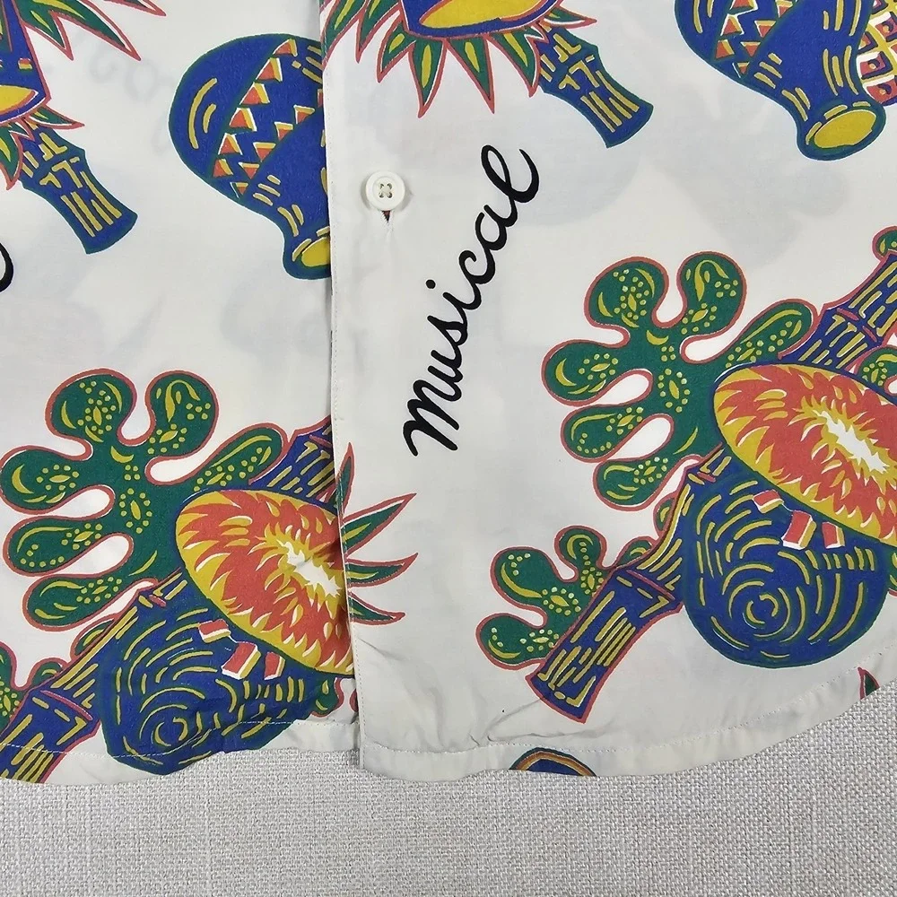 VTG Banana Republic Safari Travel Rayon Hawaii Camp Shirt Mens 2XL Aloha 80s